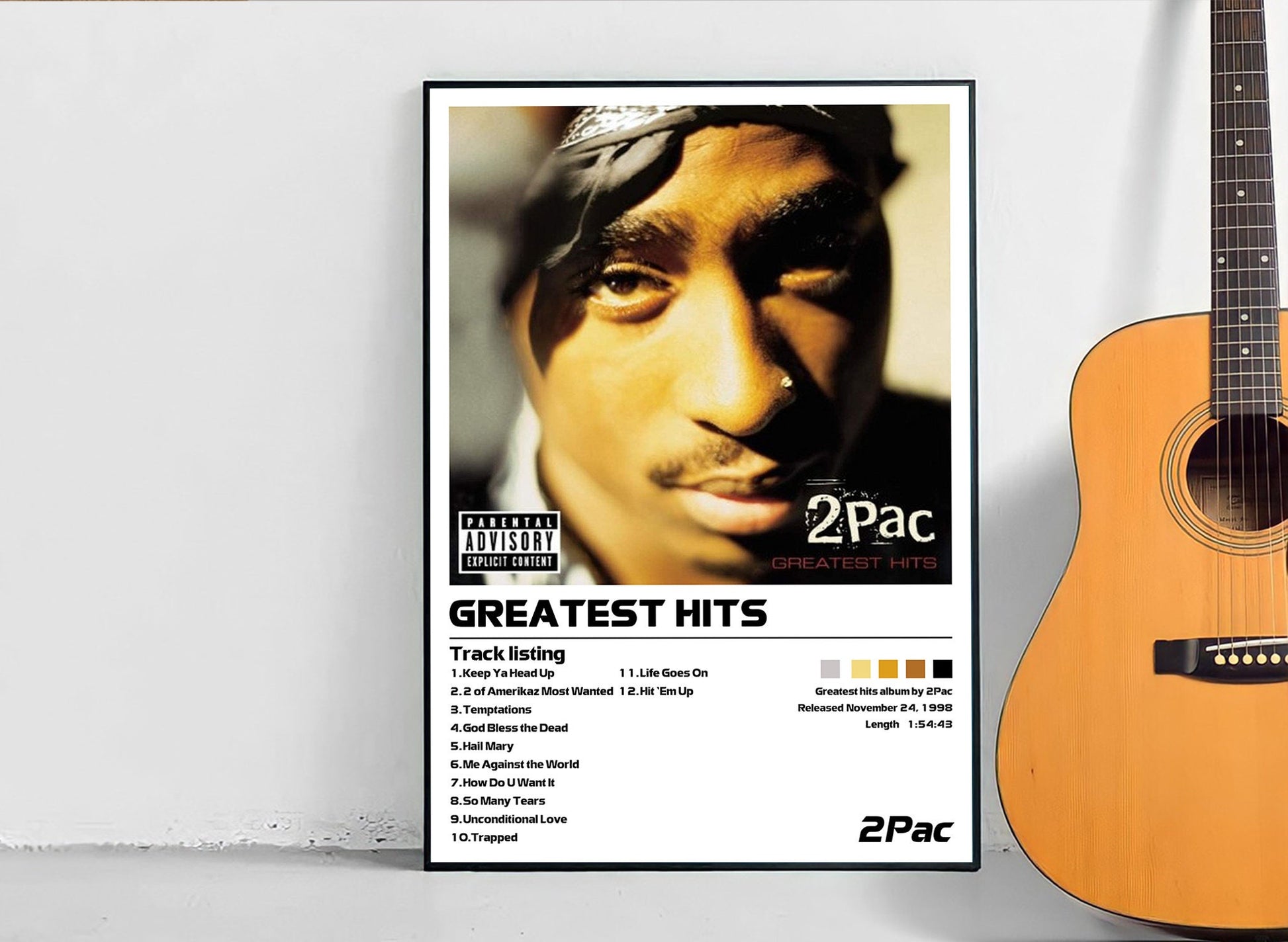 2Pac - Greatest Hits, Minimalist Album Cover Poster, Music Print, Custom Album Print, Gift For Her