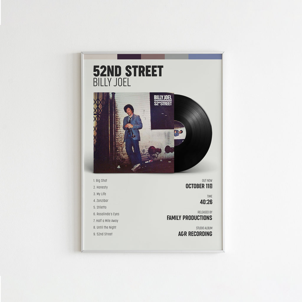 52Nd Street Poster, Billy Joel Poster, Album Cover Poster, Home Decor, Music Decor, Music Gift,52Nd Street -Billy Joel
