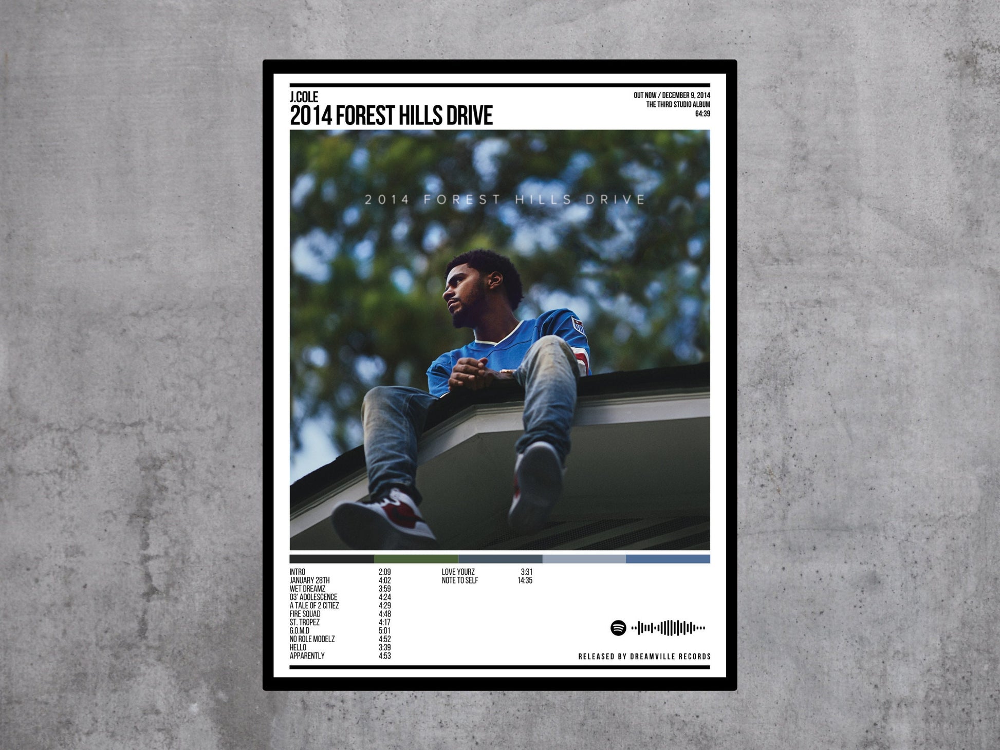 2014 Forest Hills Drive Album Poster, J.Cole, Album Cover Poster, Wall Art, Custom Poster
