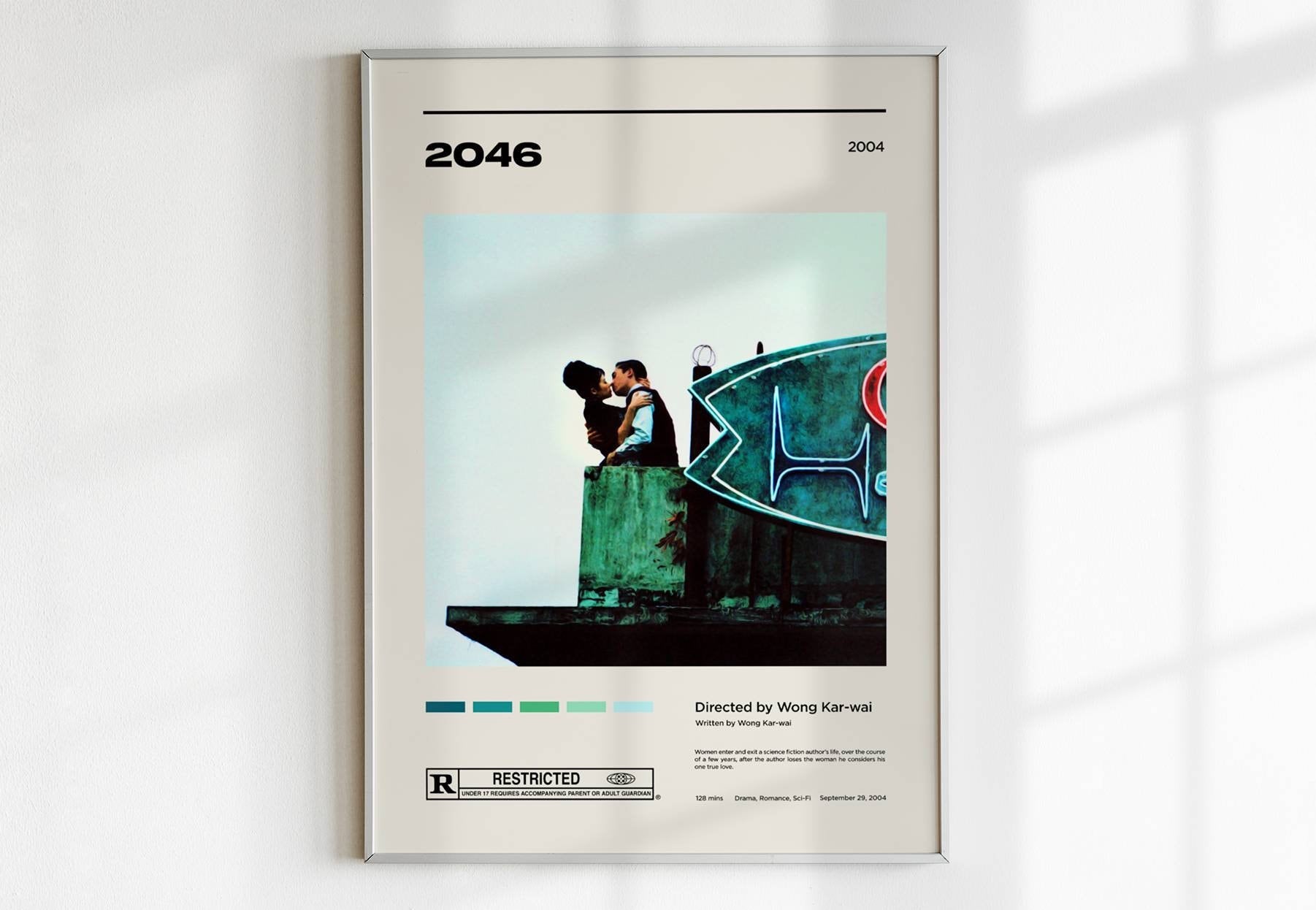 2046, Wong Kar-Wai, Minimalist Movie Poster Print, Mid Century, Custom Posters, Gift Idea