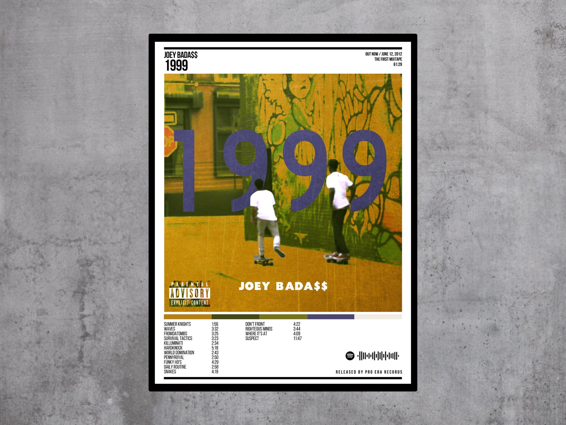 1999 Album Poster, Joey Badass, Album Cover Poster, Wall Art, Custom Poster
