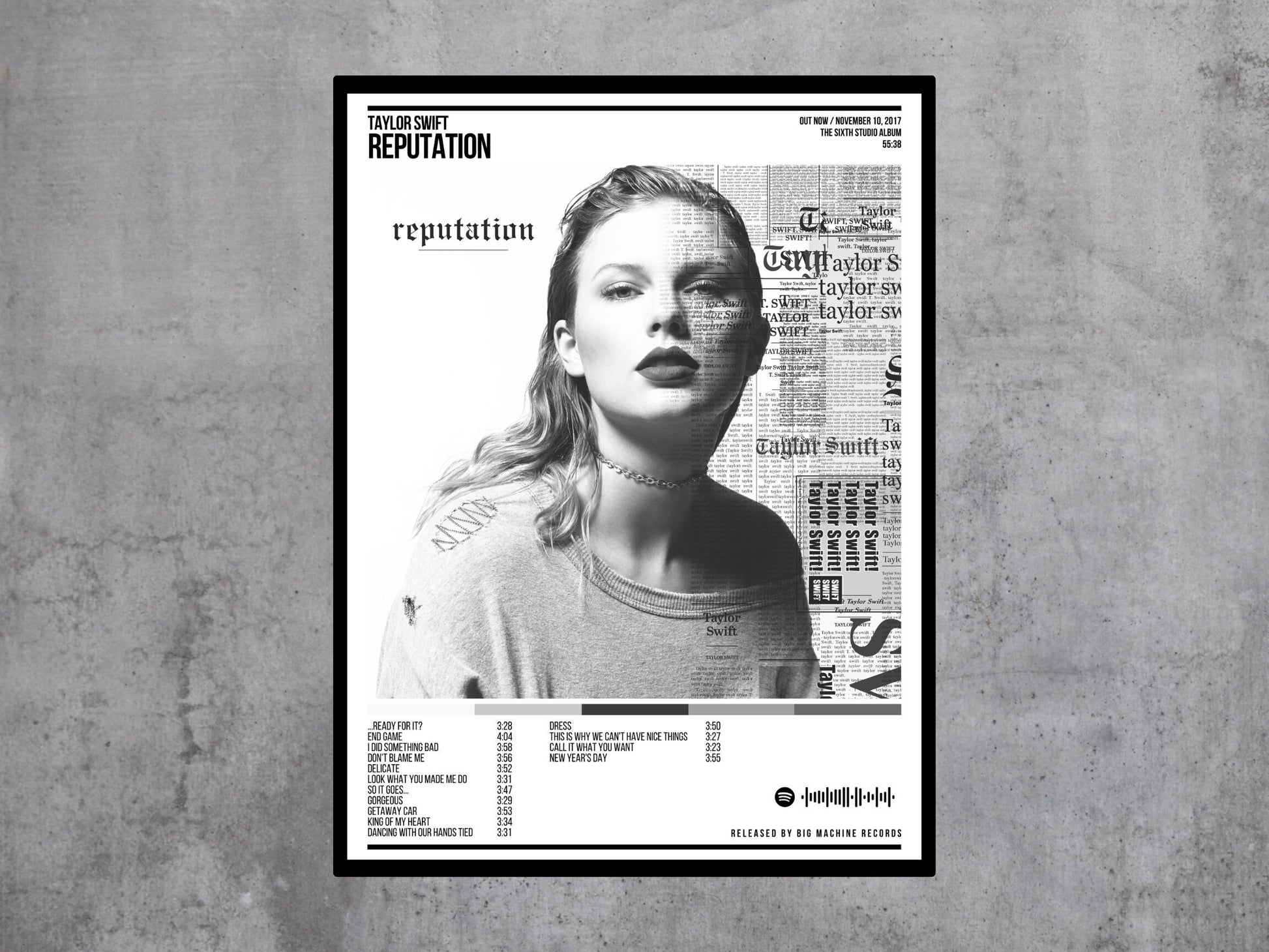 Reputation Album Poster, Taylor Swift, Album Cover Poster, Wall Art, Custom Poster