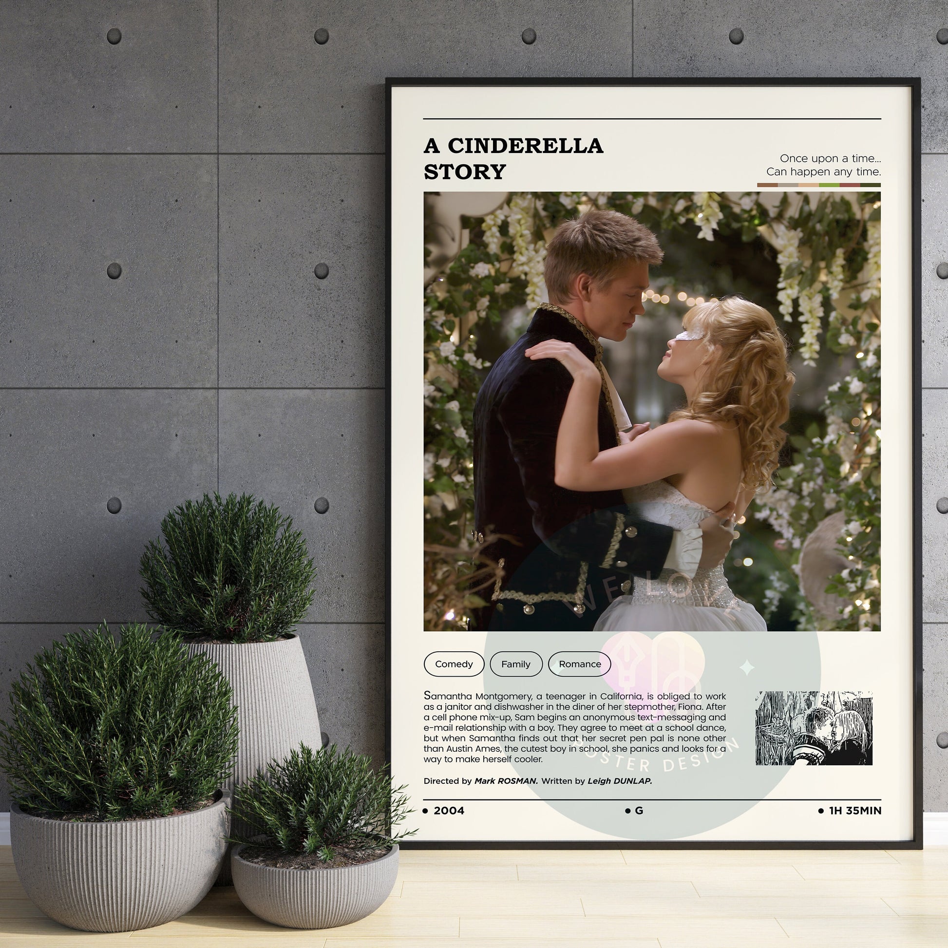 A Cinderella Story Movie Poster, A Cinderella Story Poster, Modern Art Print, Wall Art, Custom Poster, Aesthetic Room Decor