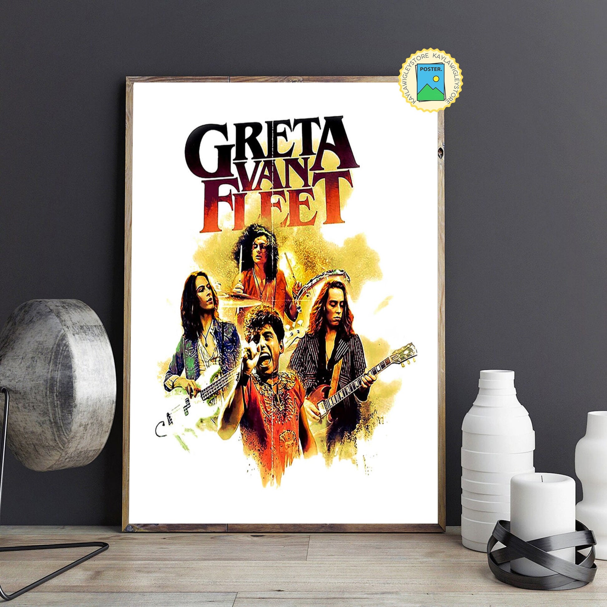 A Music Greta Van Metal Fleet Canvas Poster, Greta Vanfleet Concert Poster Design, Vintage Print, Home Living Decor, Boy Band Lovers Gift