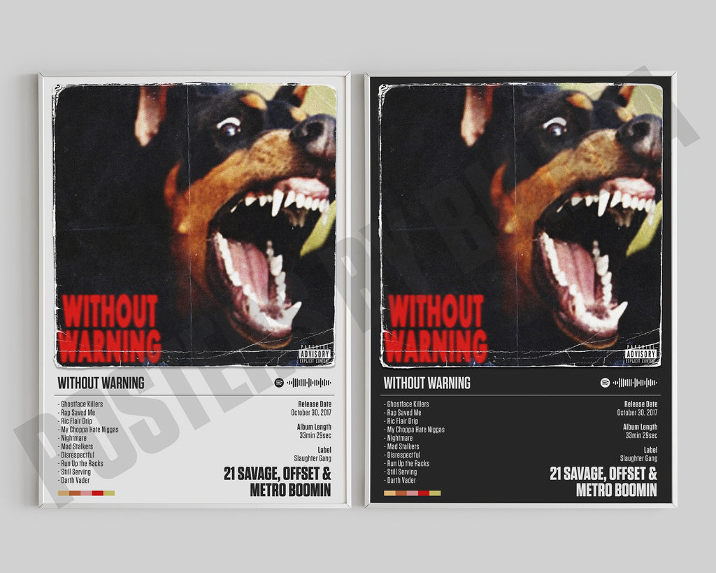 21 Savage, Metro Boomin, Offset Poster, Without Warning Poster, Without Warning Tracklist, Album Cover Poster, Custom Poster, 21 Savage