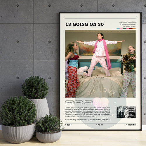 13 Going On 30 Movie Poster, 13 Going On 30 Poster, Modern Art Print, Wall Art, Custom Poster, Aesthetic Room Decor, Gift Idea