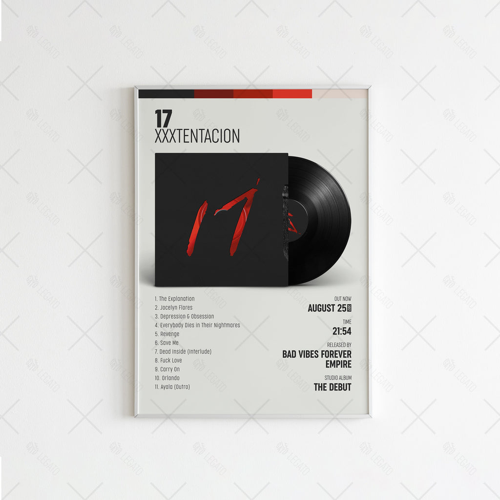 17 Poster V2, Xxxtentacion Poster, Album Cover Poster, Tracklist Poster, Music Decor,Music Poster Poster, Xxxtentacion Album Poster