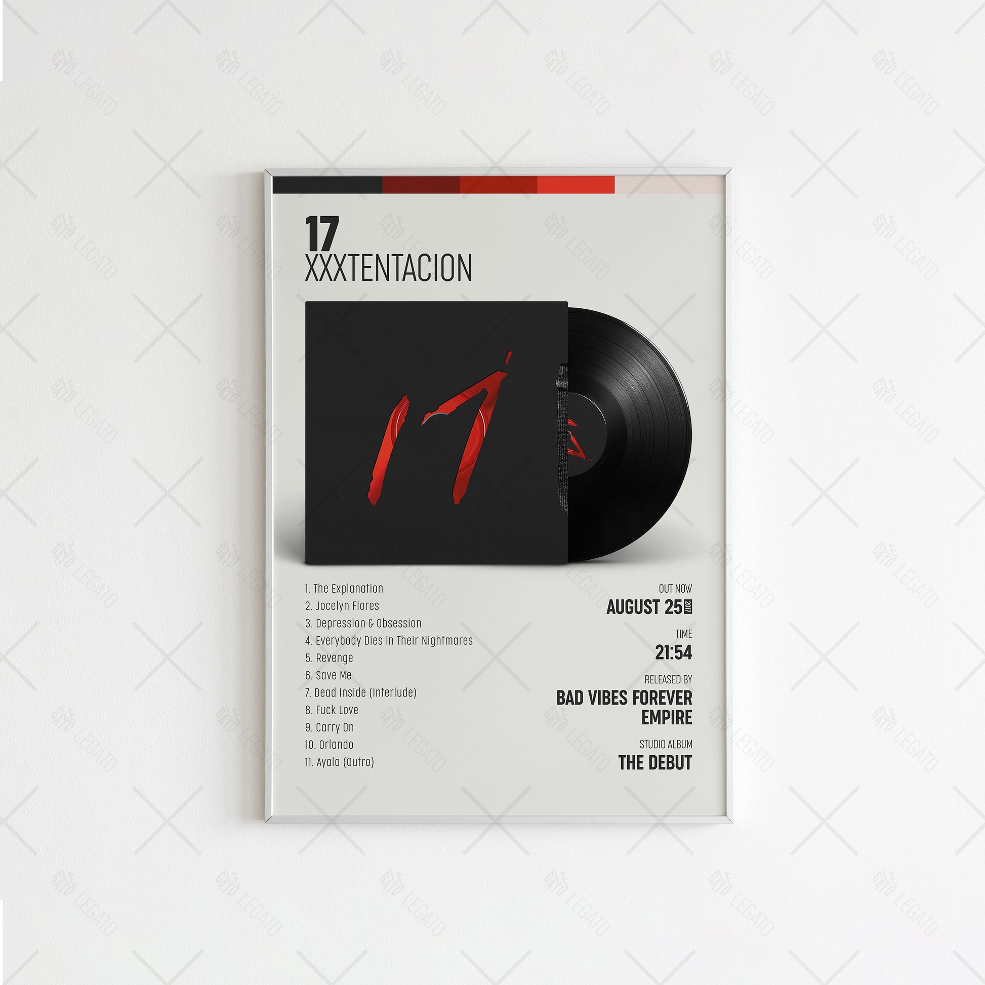 17 Poster V2, Xxxtentacion Poster, Album Cover Poster, Tracklist Poster, Music Decor,Music Poster Poster, Xxxtentacion Album Poster