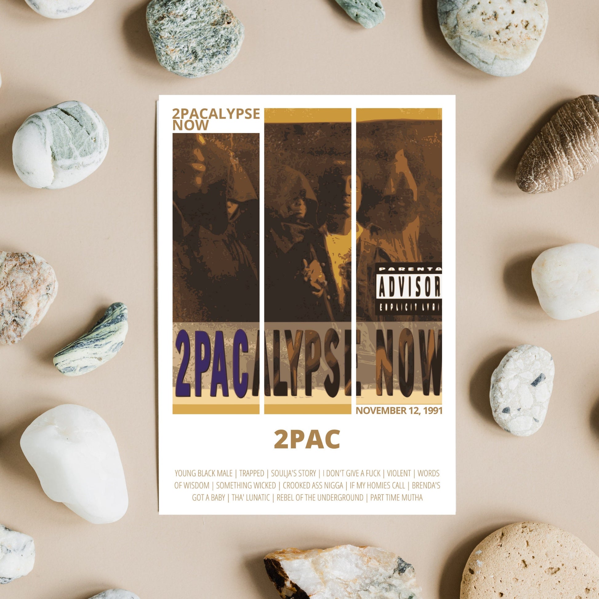 2Pac Poster, 2Pacalypse Now, Album Cover, Music Poster, Music Prints, Wall Art