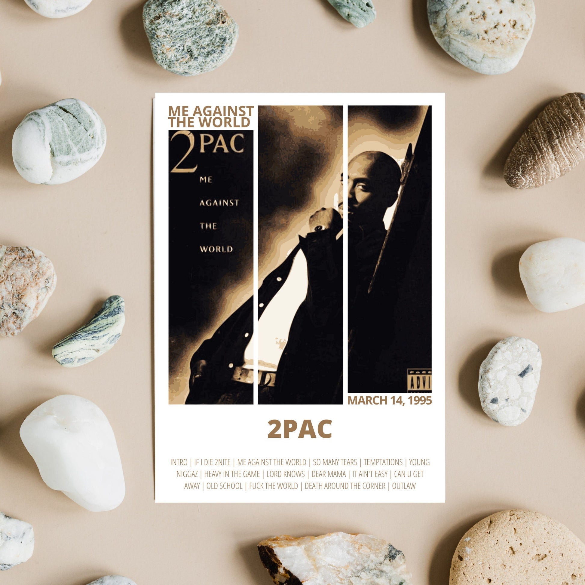2Pac Poster, Me Against The World, Album Cover, Music Poster, Music Prints, Wall Art
