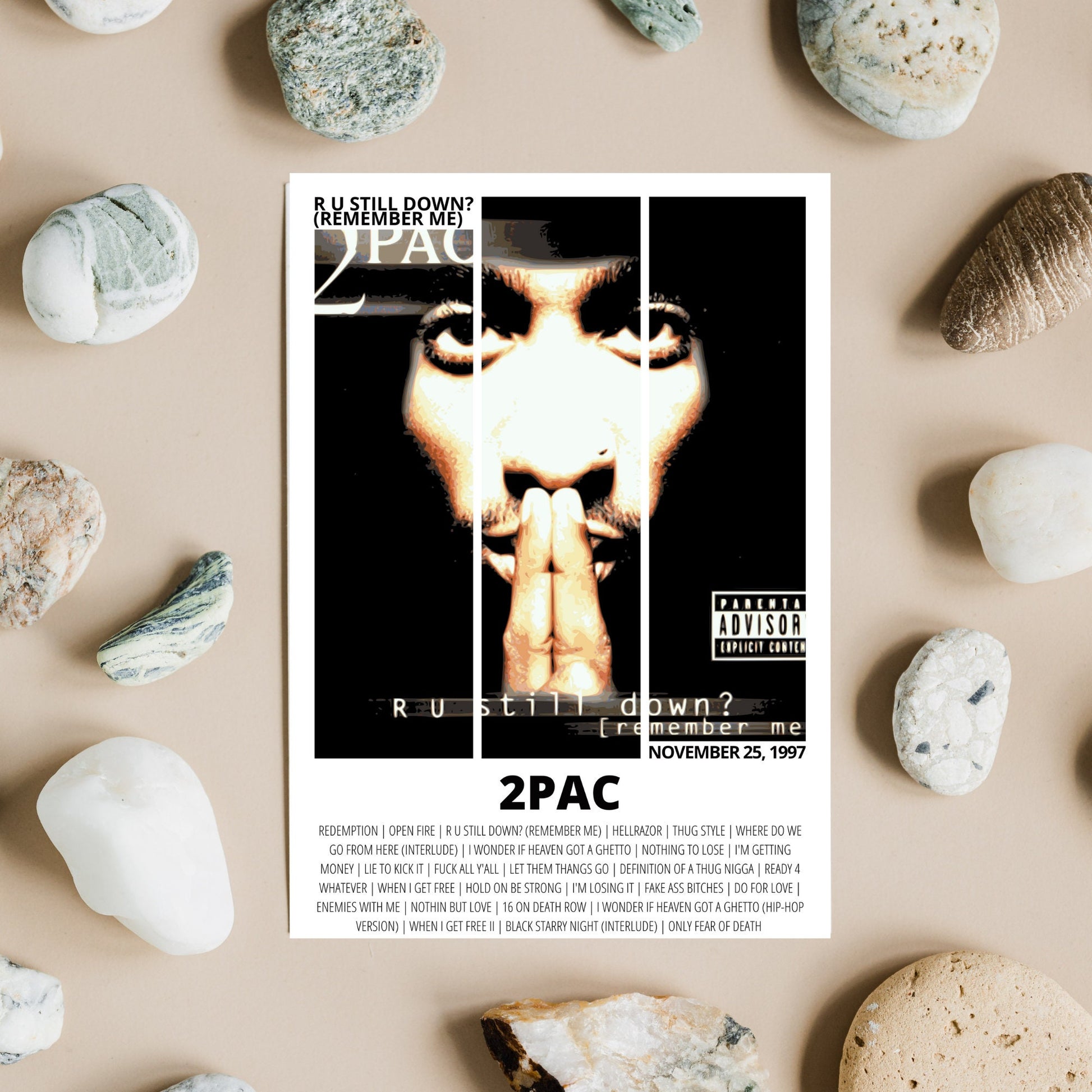 2Pac Poster, R U Still Down? (Remember Me), Album Cover, Music Poster, Music Prints, Wall Art