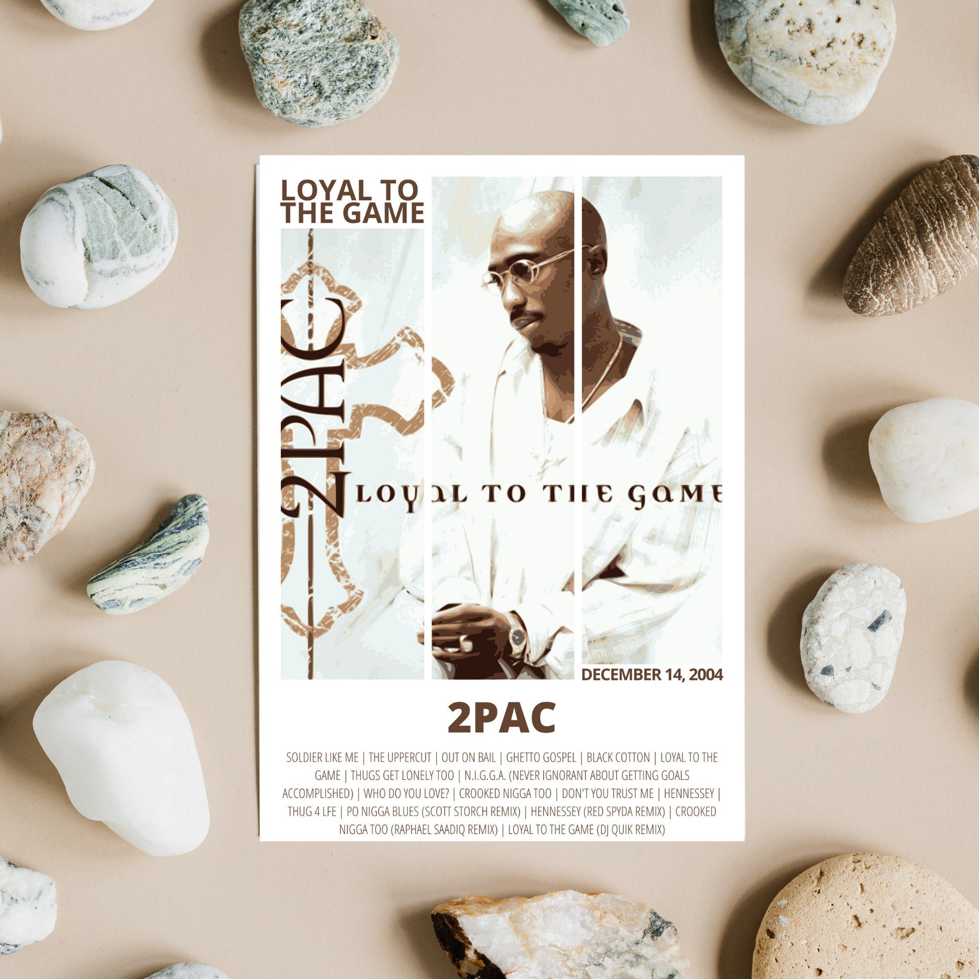 2Pac Poster, Loyal To The Game, Album Cover, Music Poster, Music Prints, Wall Art