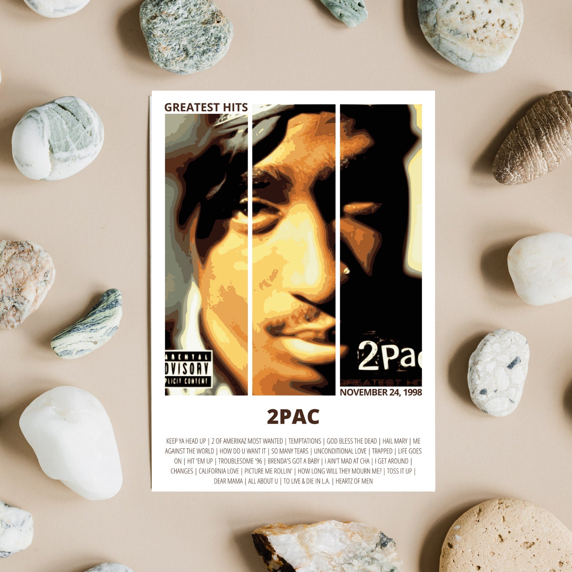 2Pac Poster, Greatest Hits, Album Cover, Music Poster, Music Prints, Wall Art