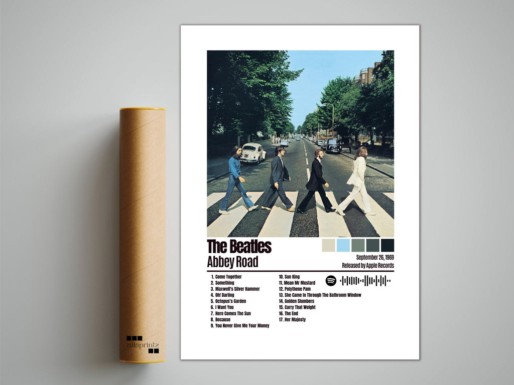 The Beatles Poster, Abbey Road Poster, Album Cover Poster / Vintage Poster Print Wall Art, Custom Poster