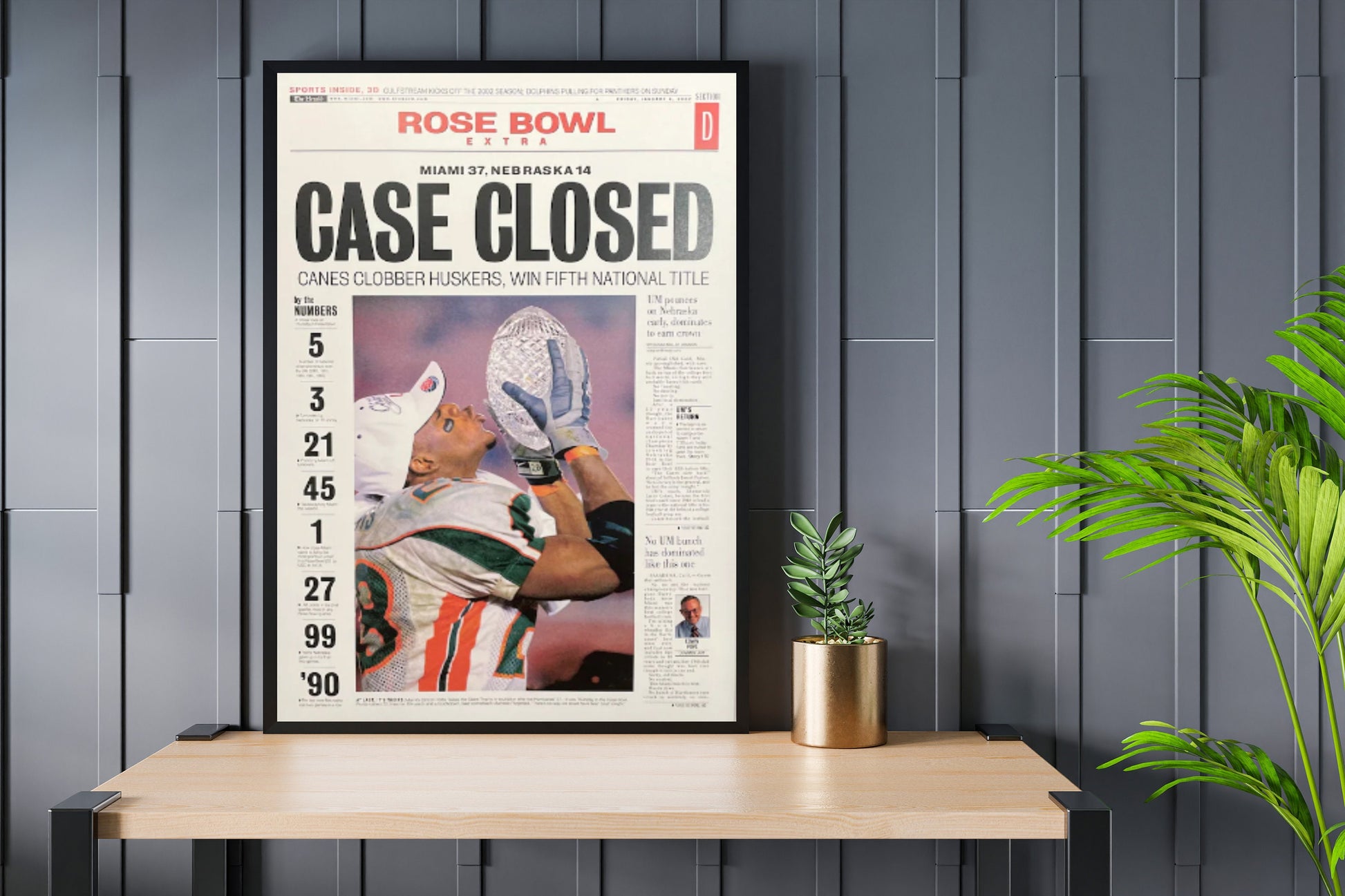 2001 Miami-Hurricanes N-Ca-A College Football Poster, Football Poster Gift, Sport Wall Print, Xmas Gift For Him, Football Decor Print Gift