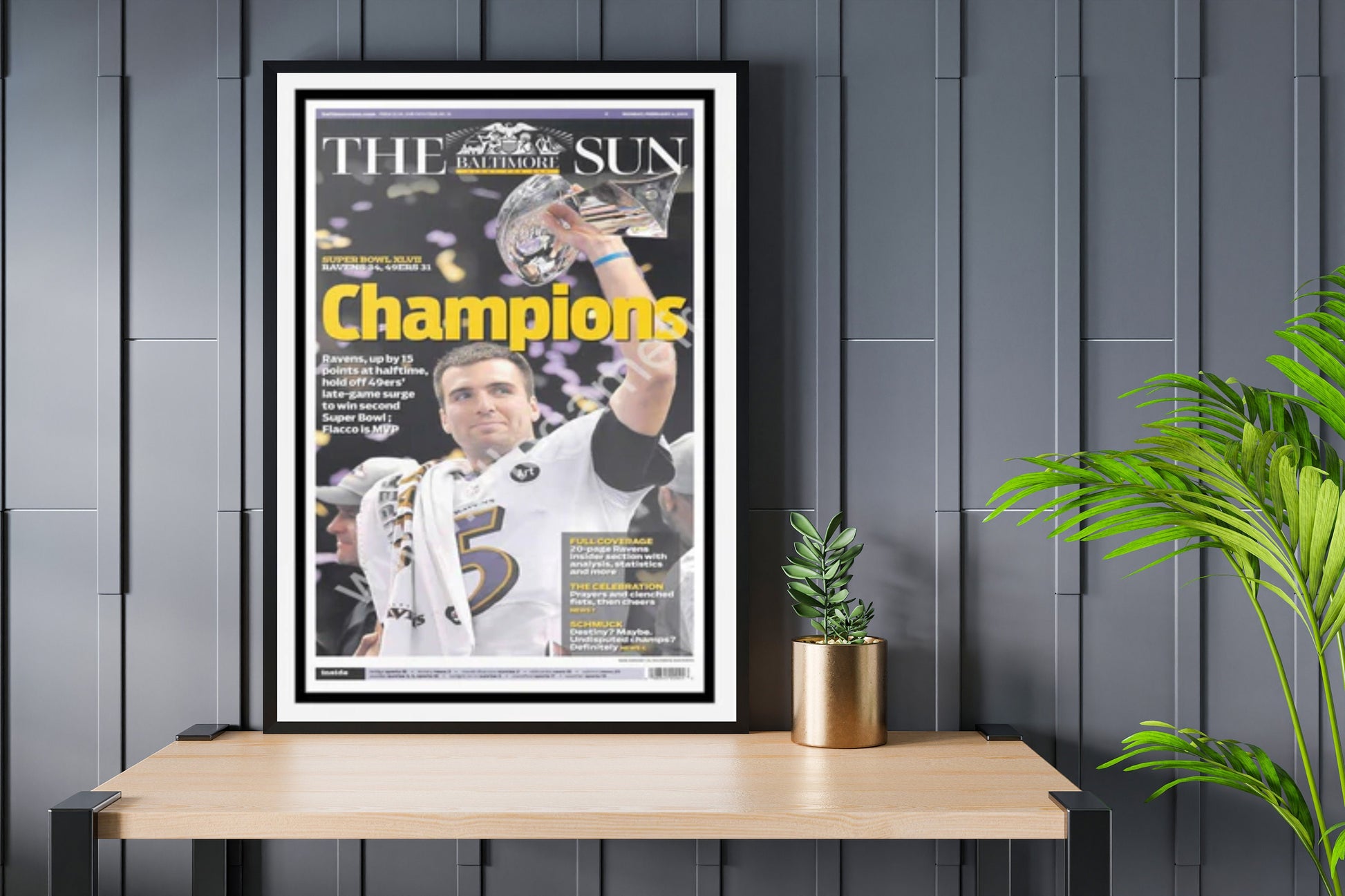 2013 Baltimoreravens Superbowl Champions Print, Football Gift, Sport Wall Print, Xmas Gift, Football Decor Print, Football Art For Fan