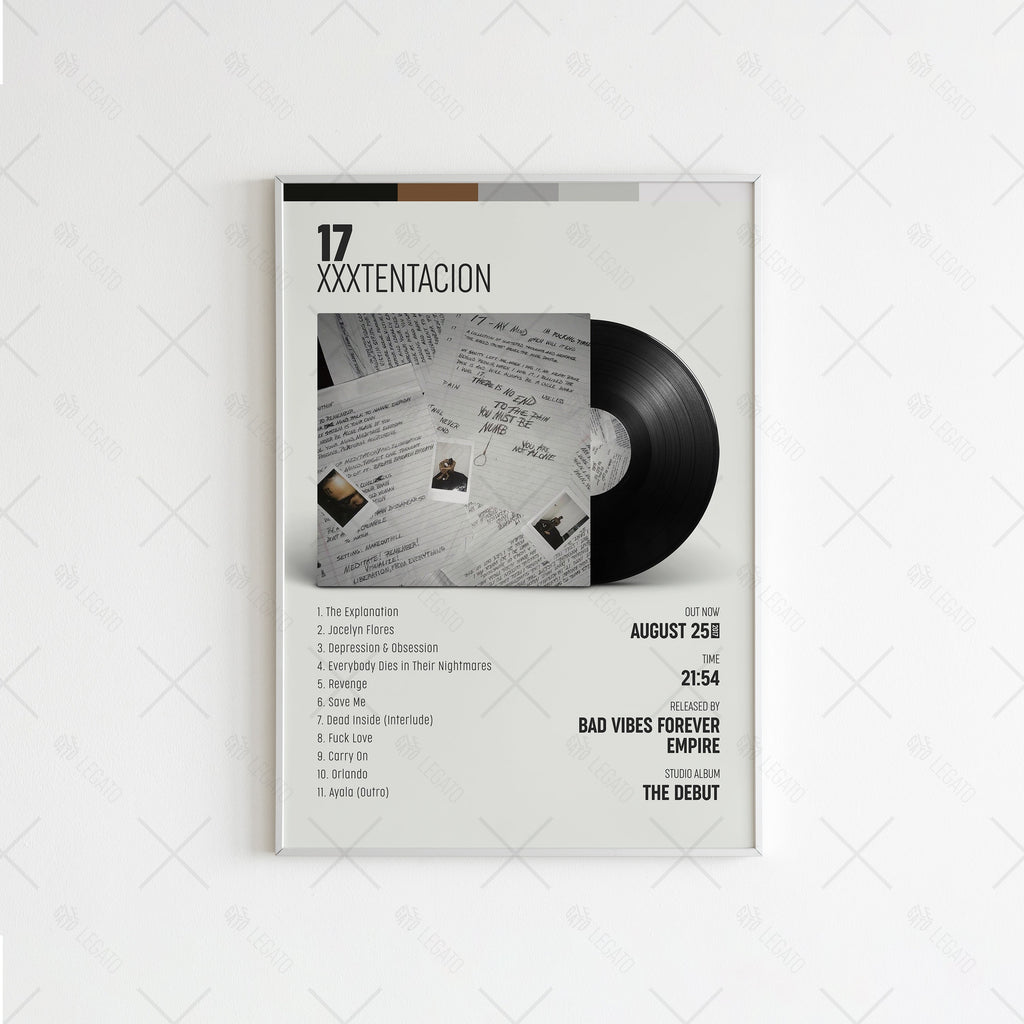 17 Poster V1, Xxxtentacion Poster, Album Cover Poster, Tracklist Poster, Music Decor,Music Poster Poster, Xxxtentacion Album Poster