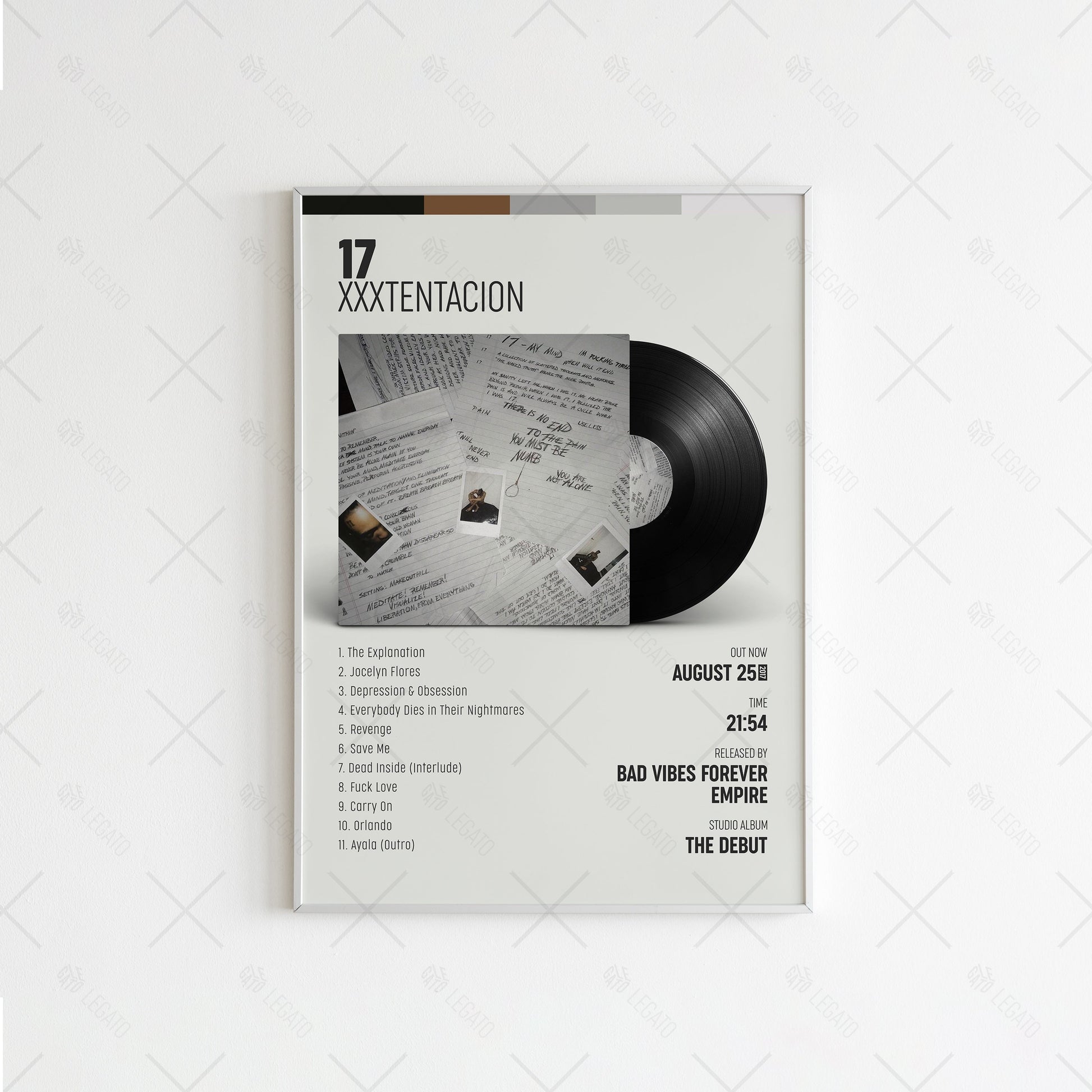 17 Poster V1, Xxxtentacion Poster, Album Cover Poster, Tracklist Poster, Music Decor,Music Poster Poster, Xxxtentacion Album Poster