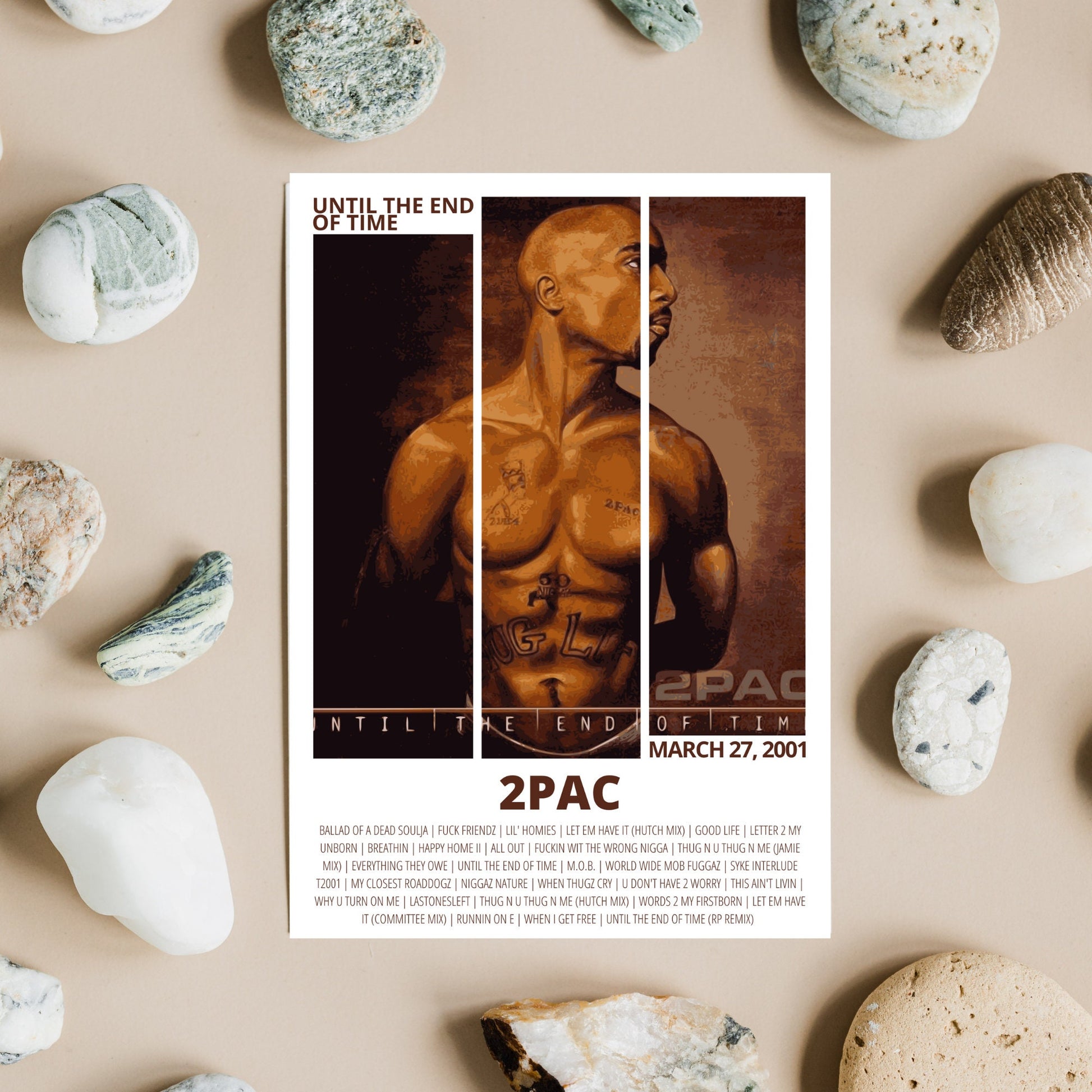 2Pac Poster, Until The End Of Time, Album Cover, Music Poster, Music Prints, Wall Art
