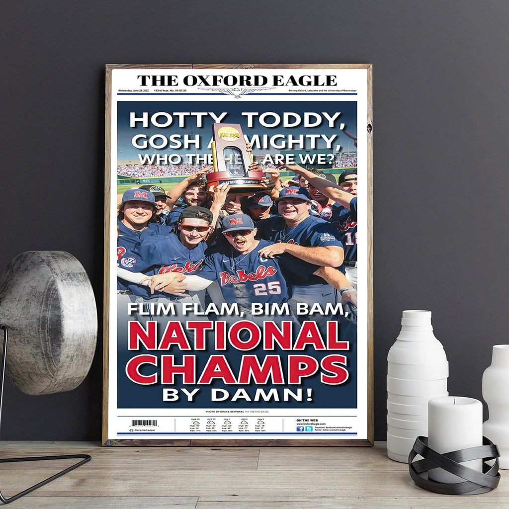 2022 Ole Newspaper Newspaper, Baseball Sport Print, World Series Baseball Champions Poster, Sport Front Page Newspaper, University Print