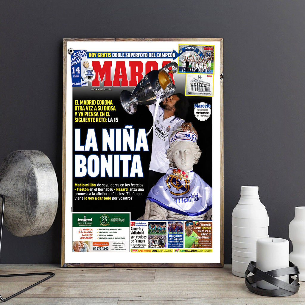 2021-2022 Madrid Def Poster, Soccer Champions League Print, Football Def Wall Art, Sport Wall Decor, Soccer Front Page Newspaper Print