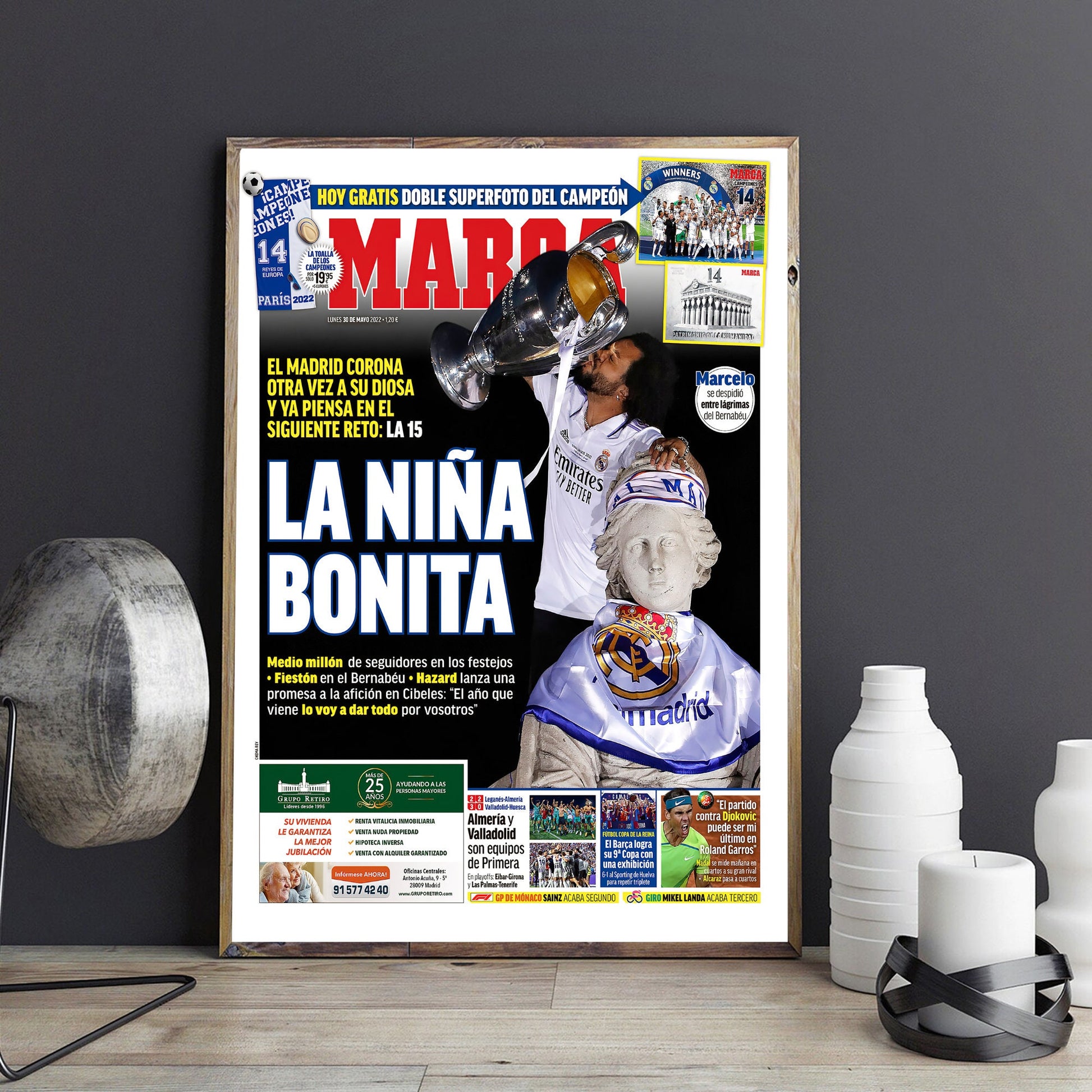 2021-2022 Madrid Def Poster, Soccer Champions League Print, Football Def Wall Art, Sport Wall Decor, Soccer Front Page Newspaper Print