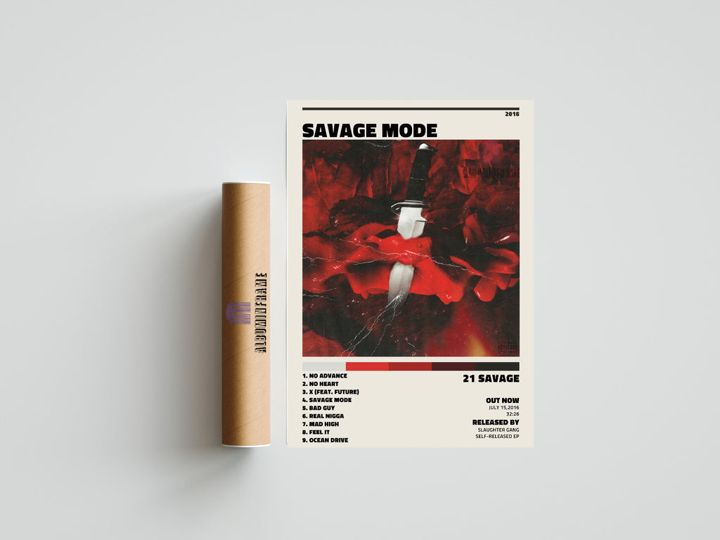 21 Savage - Savage Mode, Album Cover Poster, Personisable Album Cover, Tracklist Poster