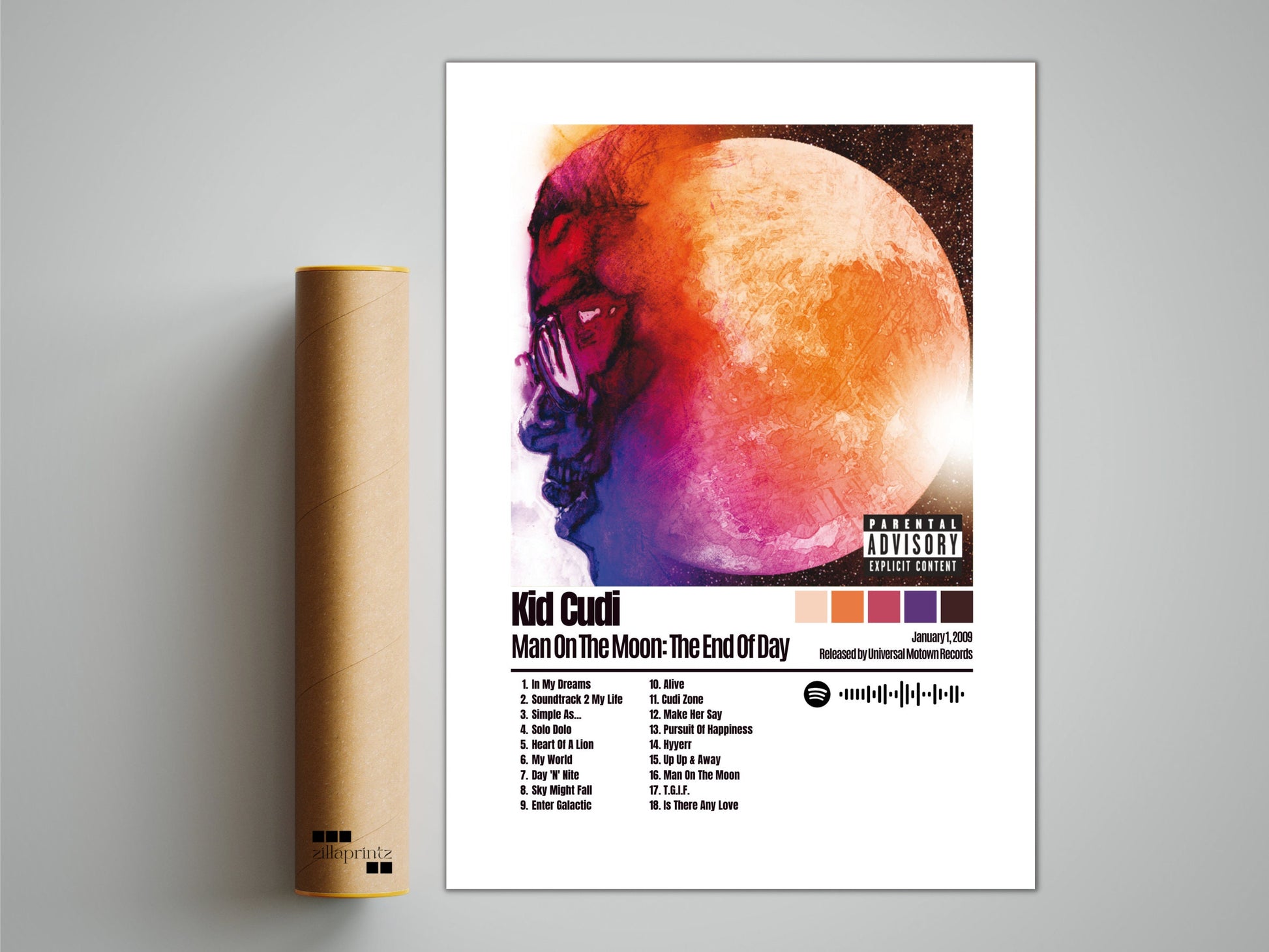 Kid Cudi Poster, Man On The Moon Poster, Album Cover Poster, Custom Poster