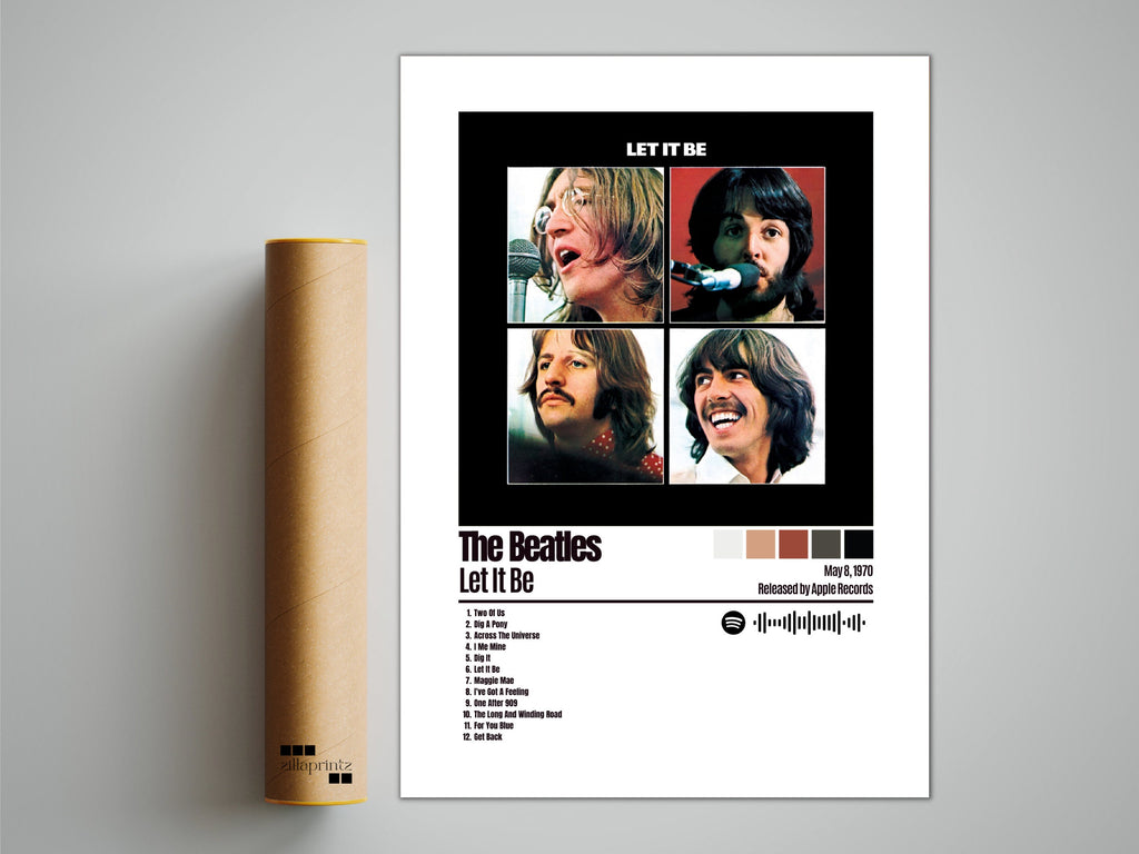 The Beatles Poster, Let It Be Poster, Album Cover Poster / Vintage Poster Print Wall Art, Custom Poster
