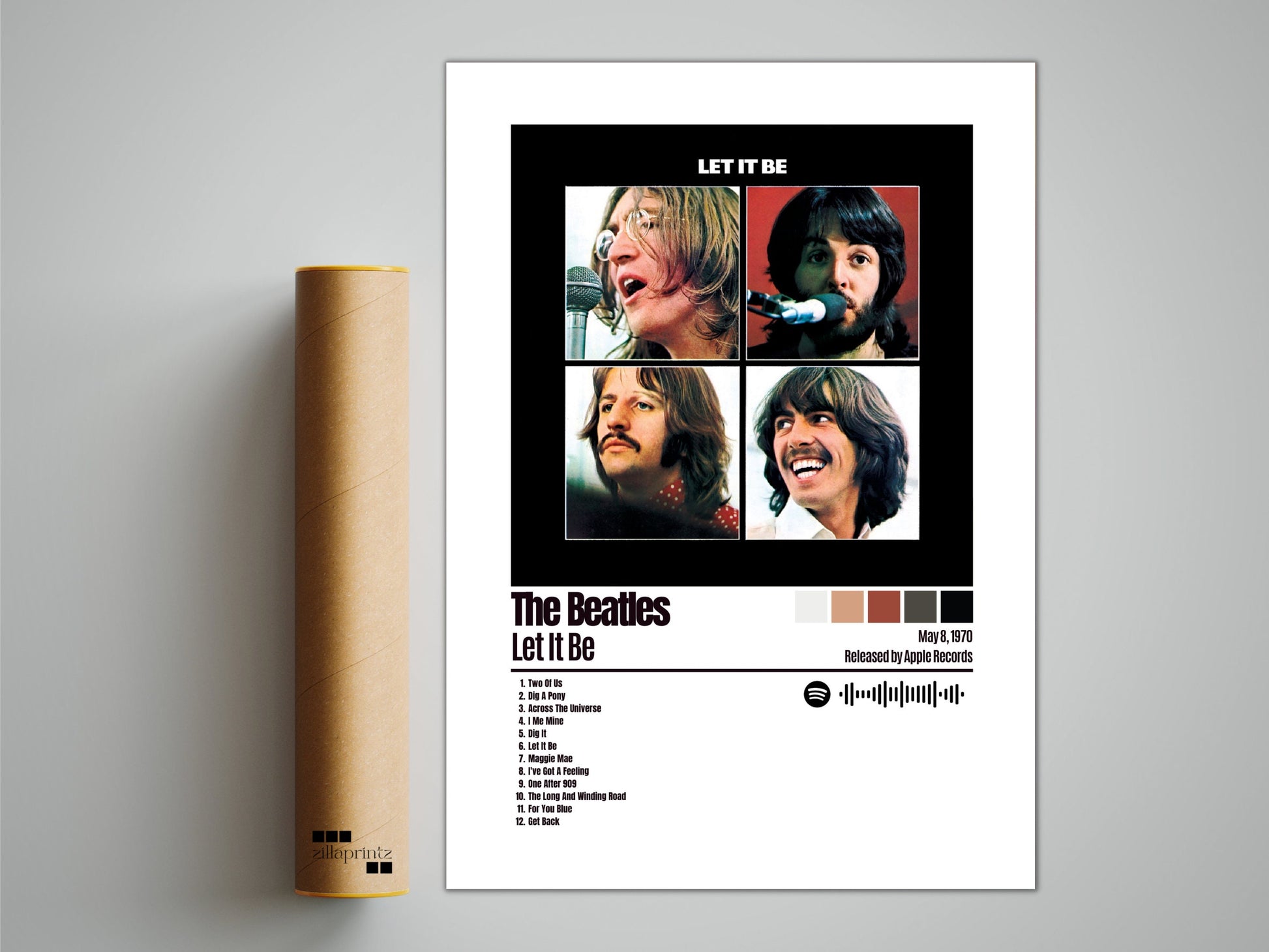 The Beatles Poster, Let It Be Poster, Album Cover Poster / Vintage Poster Print Wall Art, Custom Poster