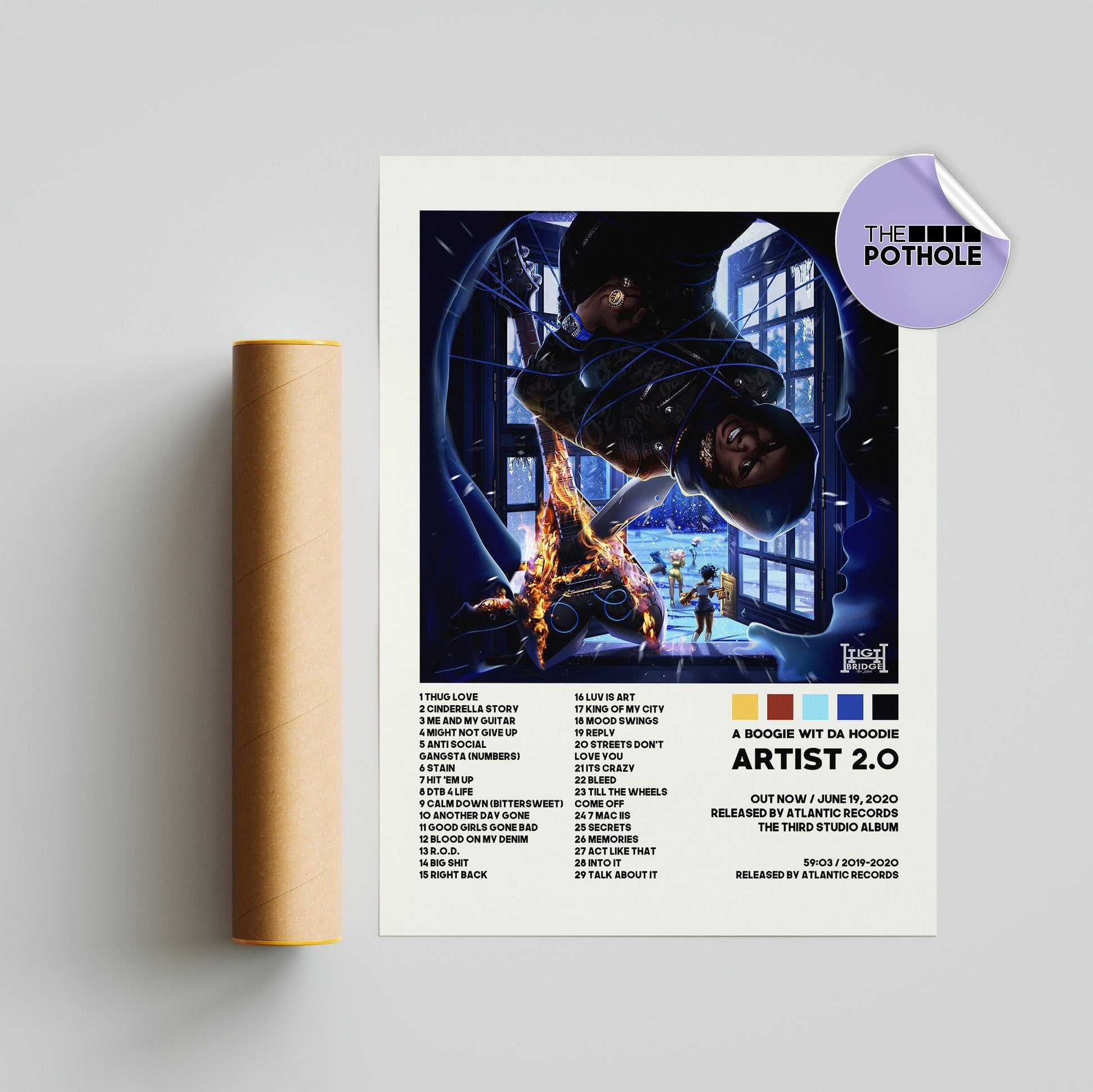 A Boogie Wit Da Hoodie Posters, Artist 2.0 Poster, Album Cover Poster, Wall Art, Custom Poster, Home Decor, A Boogie