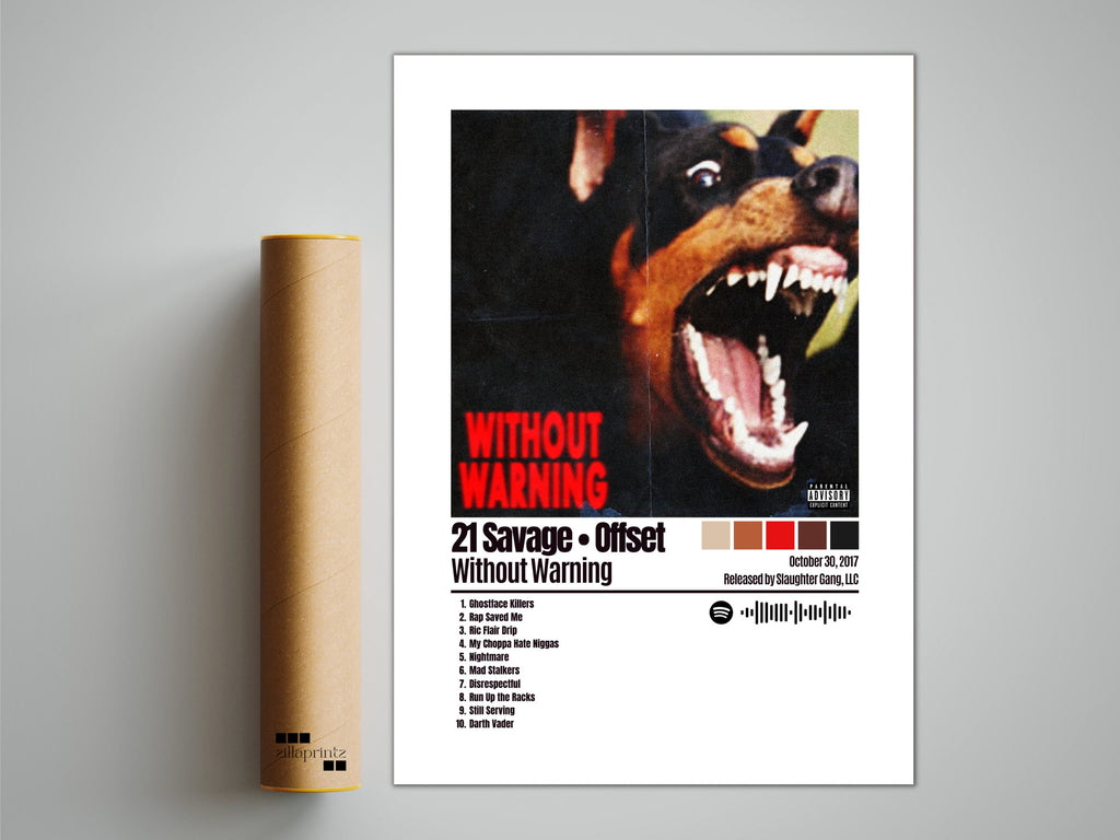 21 Savage Poster, Without Warning Poster, Album Cover Poster, Custom Poster