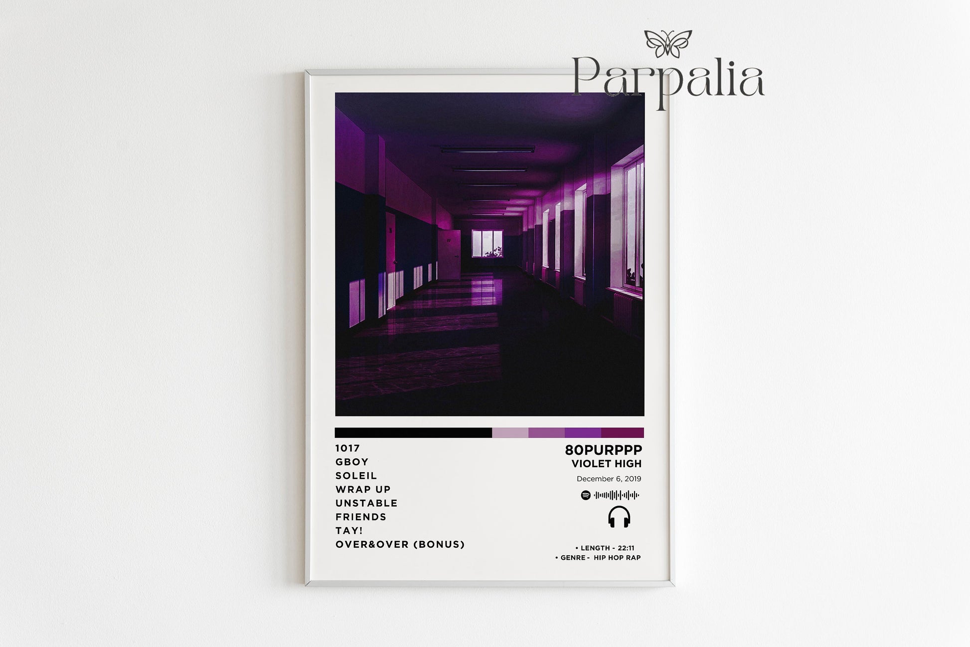 80Purppp - Violet High Album Poster, 80Purppp Tracklist, Album Cover Poster, Album Art Print, Music Gift, Custom Album
