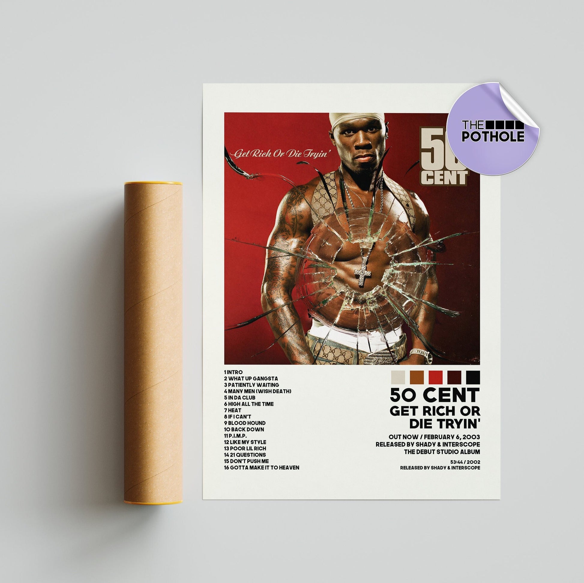 50 Cent Poster, Get Rich Or Die Tryin' Poster, Album Cover Wall Art, Poster, Home Decor, 50 Cent, Get Rich Or Die Tryin