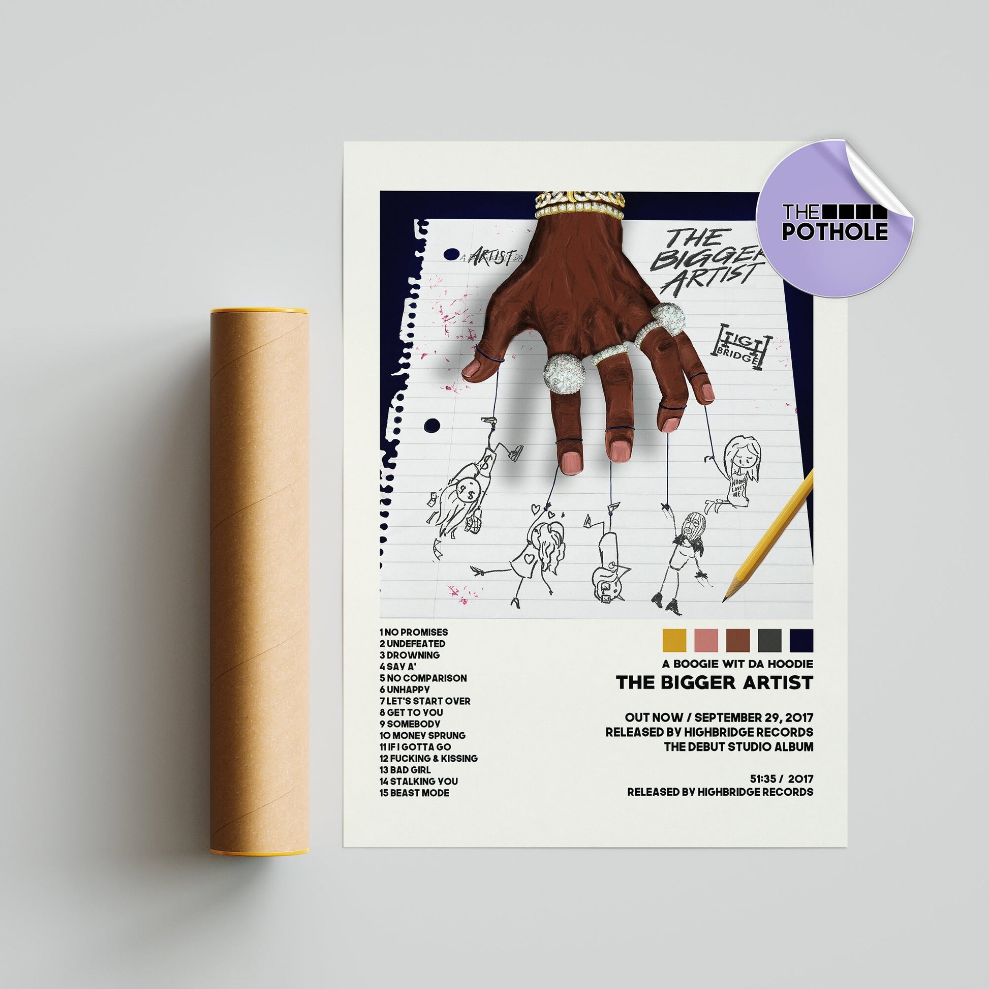 A Boogie Wit Da Hoodie Posters, The Bigger Artist Poster, Album Cover Poster, Wall Art, Custom Poster, A Boogie Wit Da Hoodie