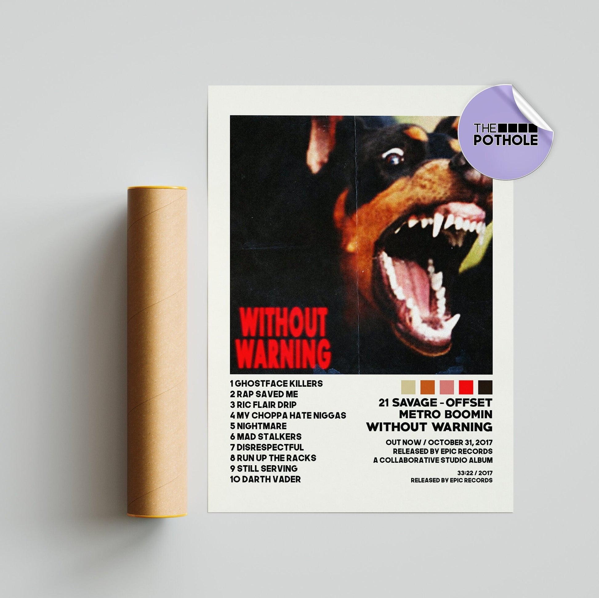 21 Savage, Offset, Metro Boomin Poster, Without Warning Poster, Album Cover Wall Art, Poster, Home Decor