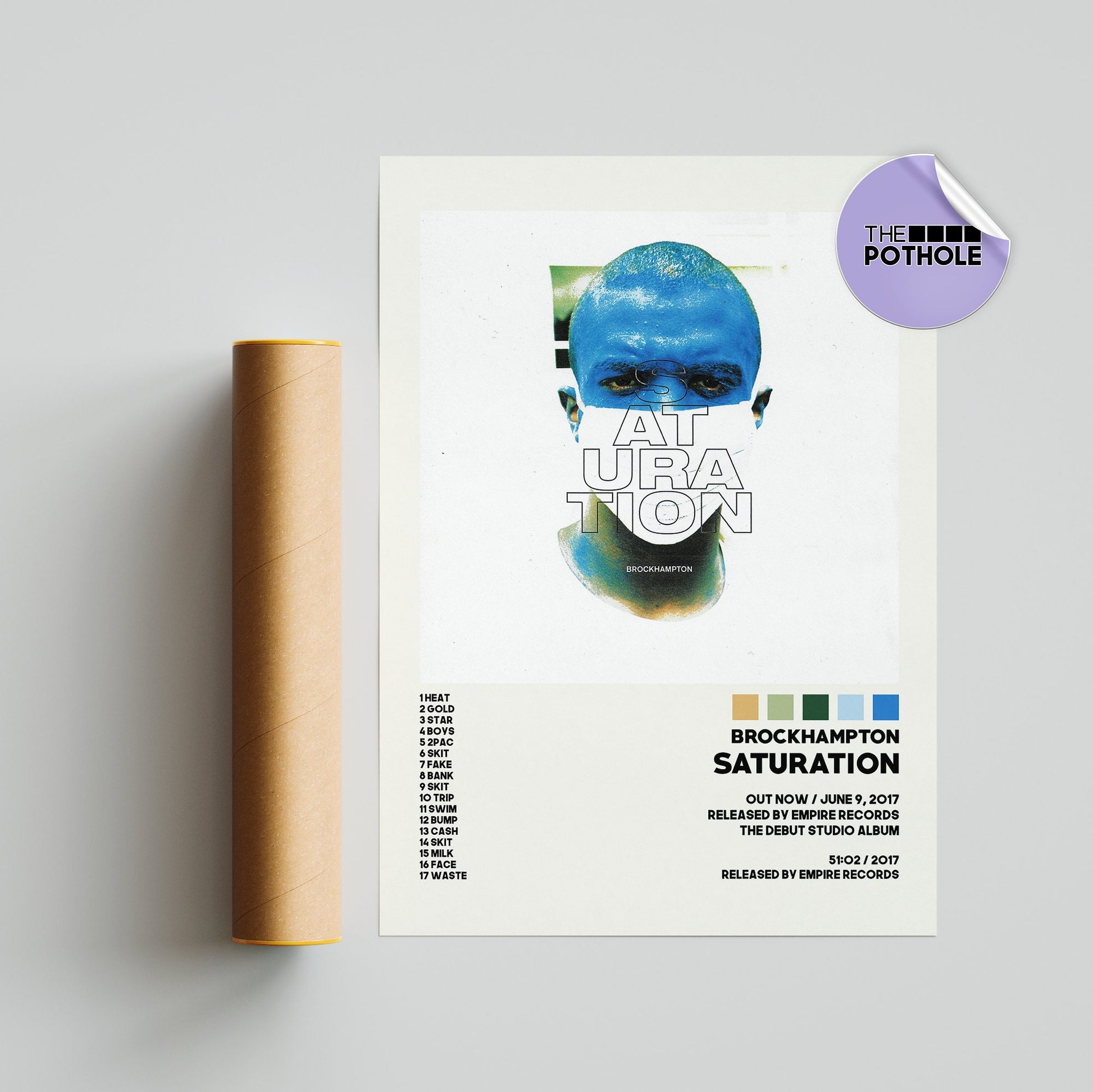 Brockhampton Posters, Saturation Poster, Tracklist Album Cover Poster, Print Art, Custom Poster, Ginger Brockhampton, Ginger, Saturation