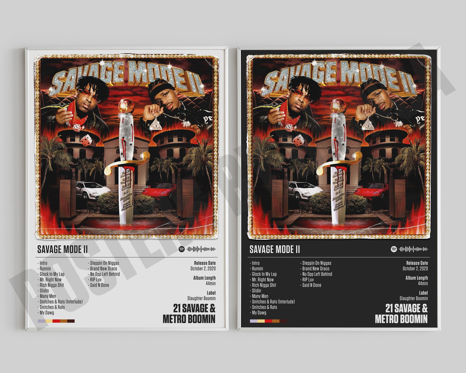 21 Savage Poster, Savage Mode Ii Poster, 21 Savage Savage Mode Ii Tracklist, Album Cover Poster, Custom Poster, 21 Savage Savage Mode Ii