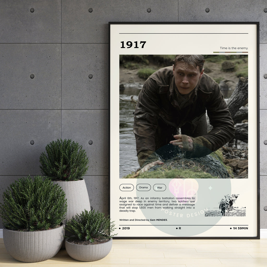1917 Movie Poster, 1917 Poster, Modern Art Print, Wall Art, Custom Poster, Aesthetic Room Decor, Gift Idea